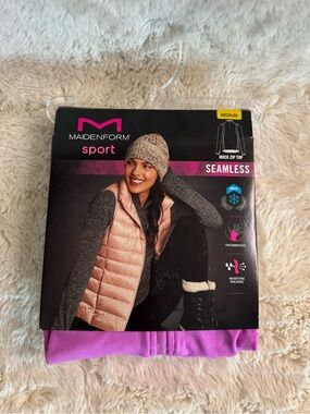 New Maidenform Sport Seamless Mock Zip Top - Purple